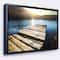 Designart - Large Wooden Pier into the Lake - Seashore Framed Canvas Art Print